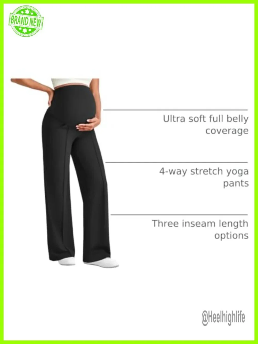 Maternity Pants Over the Belly Wide Leg Yoga Dress Pants with Pockets